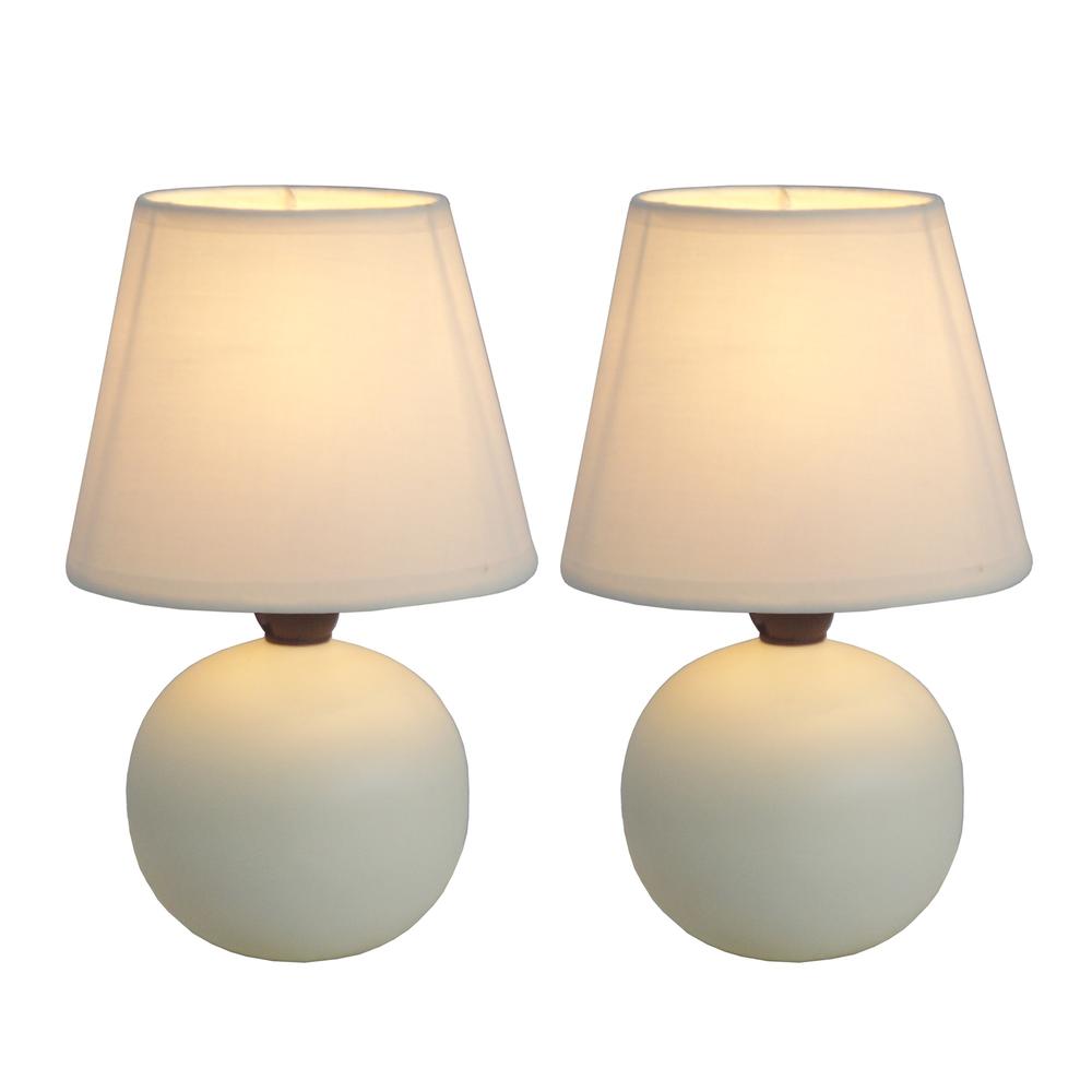 Simple Designs Off White Ceramic Globe Table Lamp