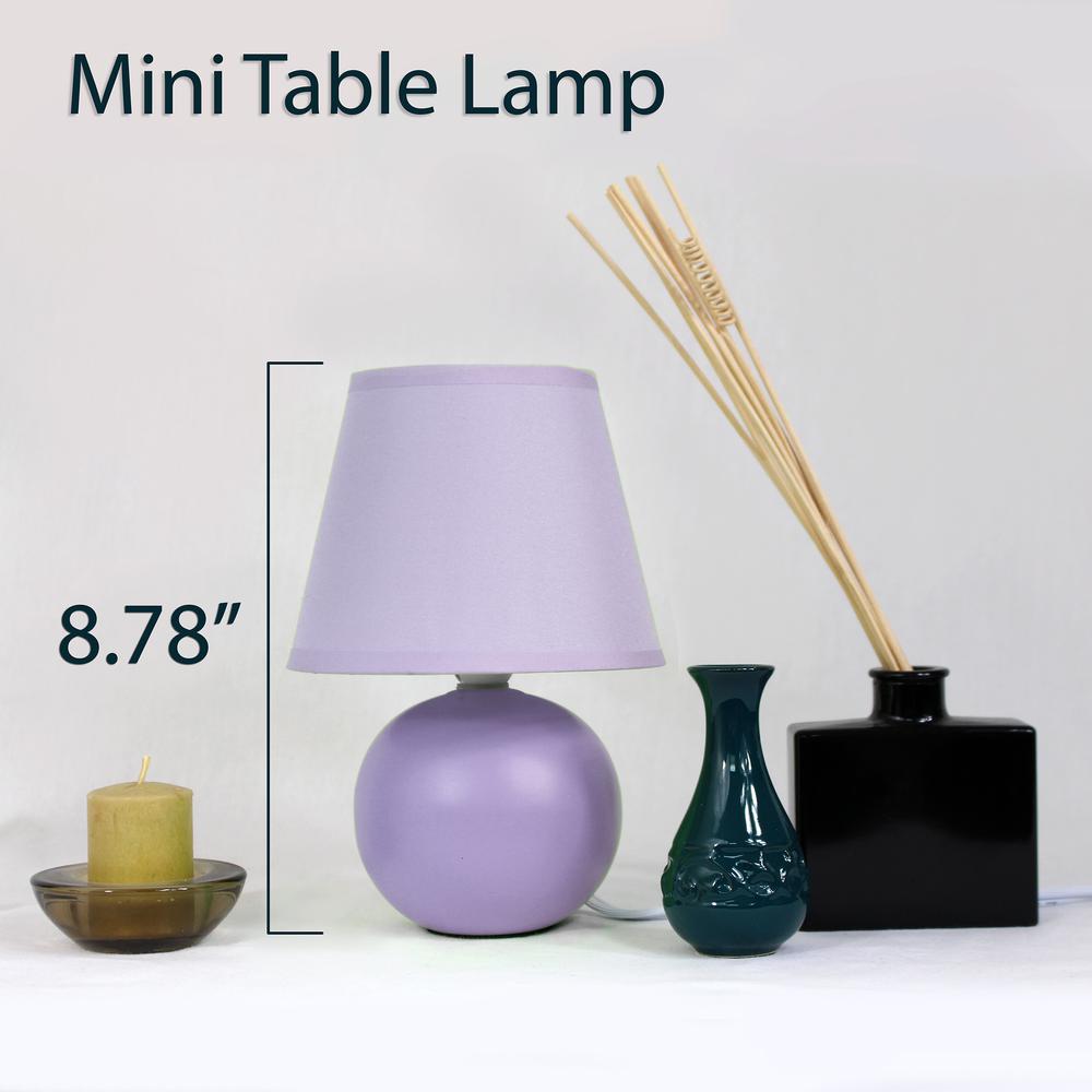 Simple Designs Purple Ceramic Globe Table Lamp