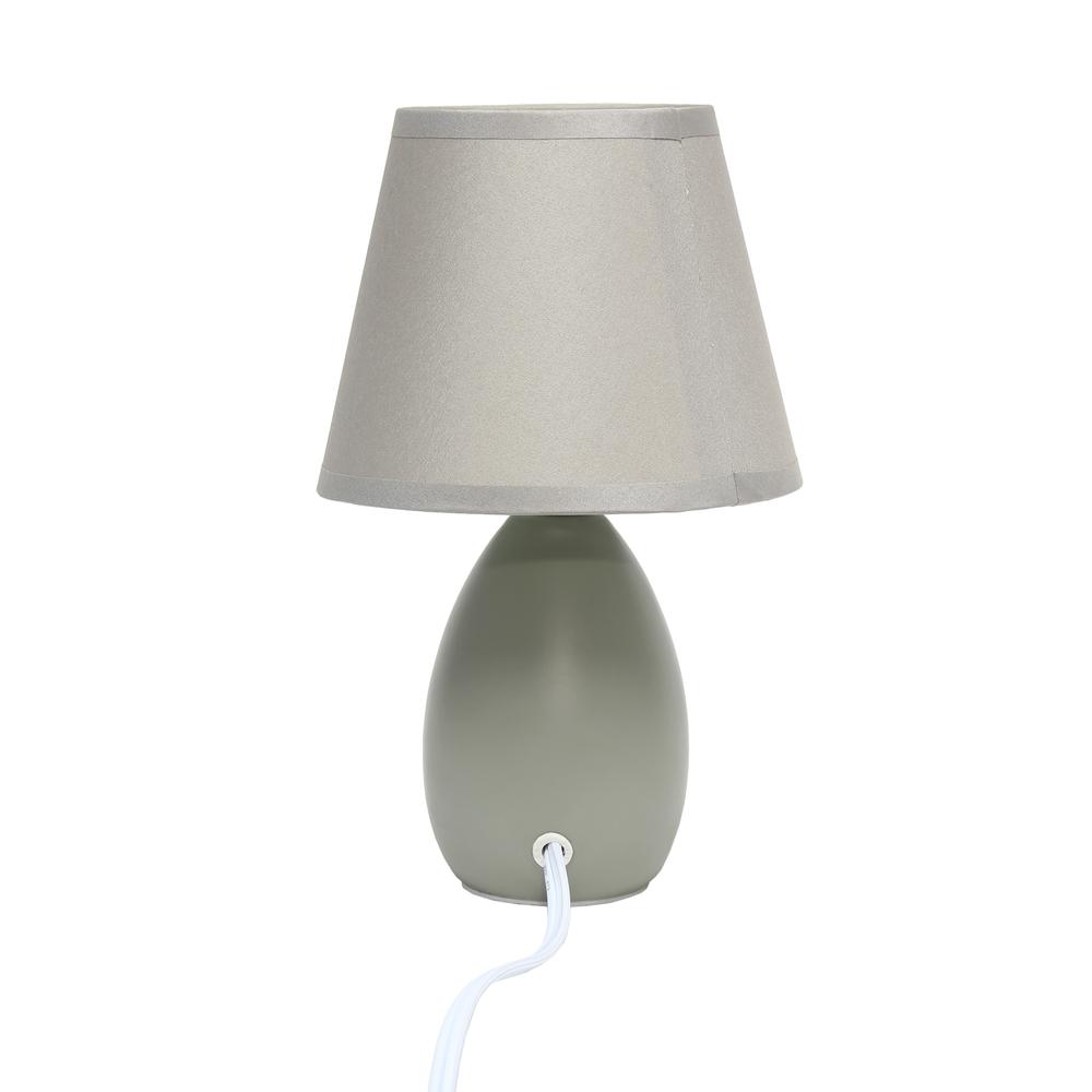 Mini Egg Oval Ceramic Table Lamp, Gray. Picture 11