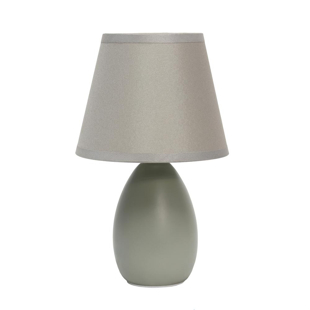 Mini Egg Oval Ceramic Table Lamp, Gray. Picture 16
