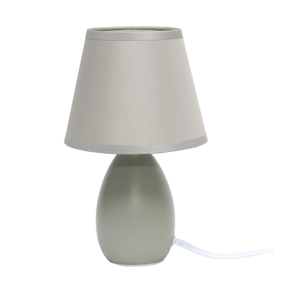 Mini Egg Oval Ceramic Table Lamp, Gray. Picture 19