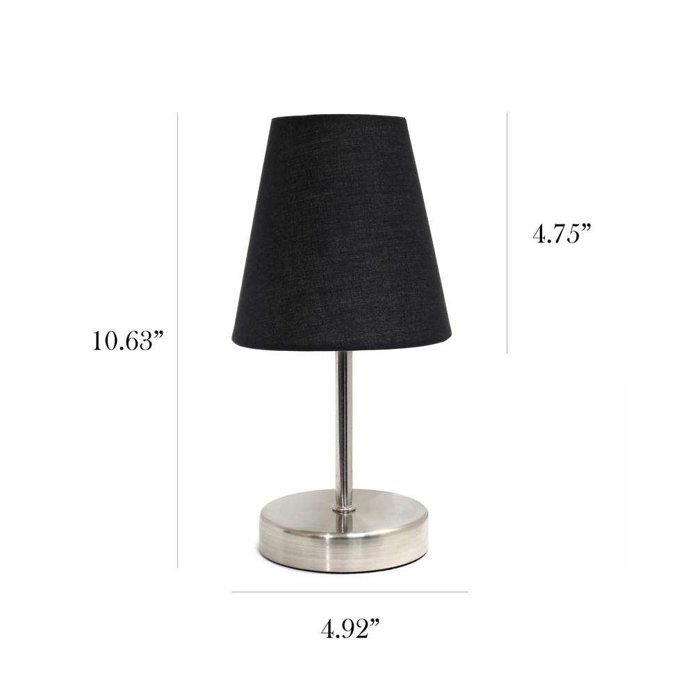Sand Nickel Mini Basic Table Lamp with Fabric Shade. Picture 1
