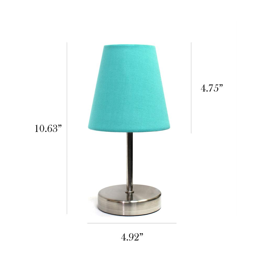 Sand Nickel Mini Basic Table Lamp with Fabric Shade. The main picture.