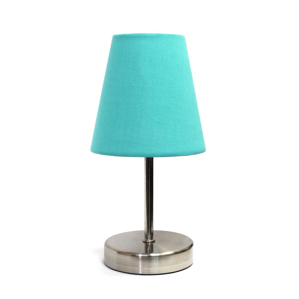 Sand Nickel Mini Basic Table Lamp with Fabric Shade. Picture 7