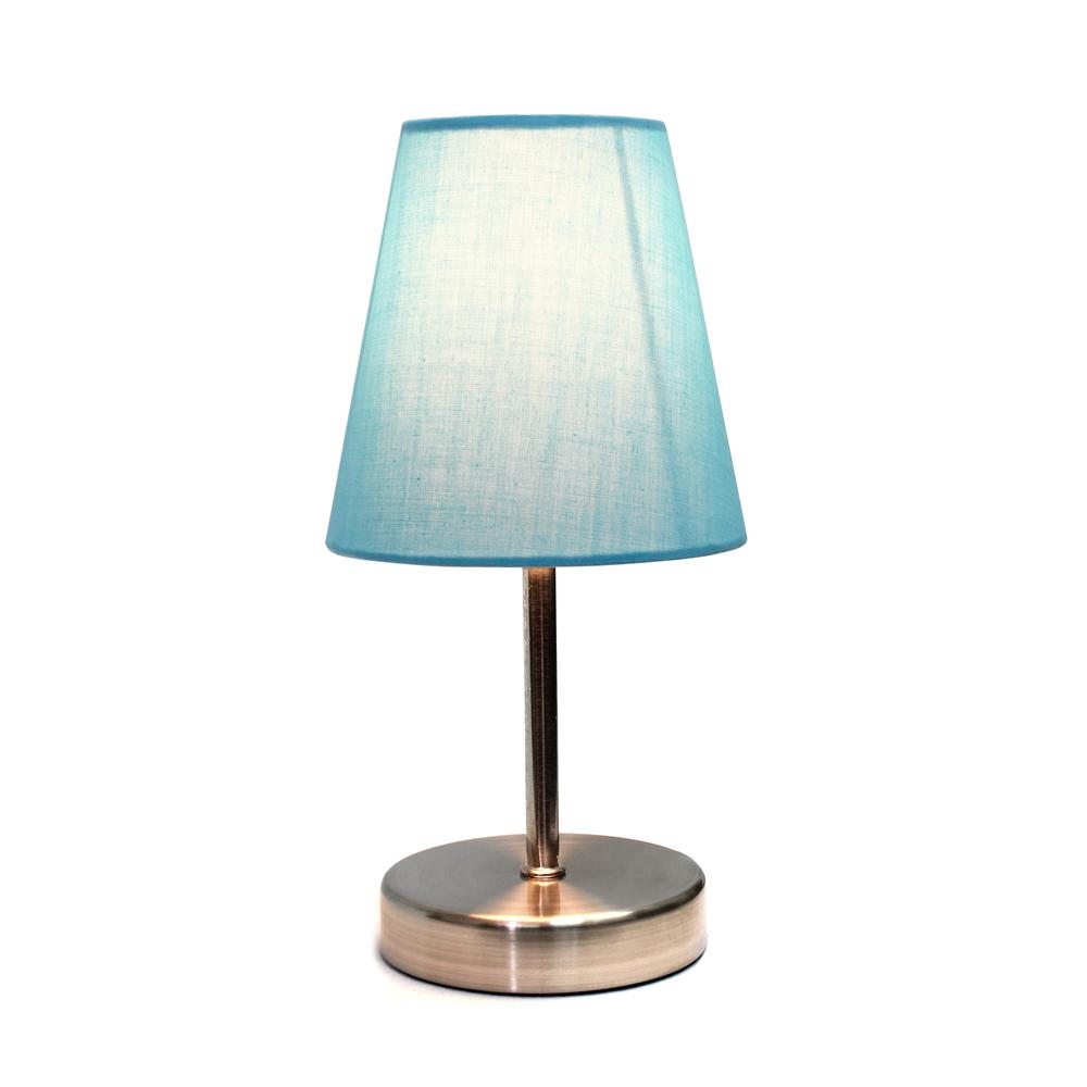 Sand Nickel Mini Basic Table Lamp with Fabric Shade. Picture 8