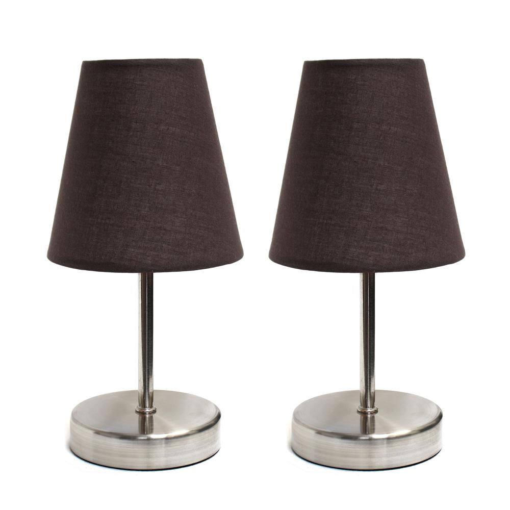 Sand Nickel Mini Basic Table Lamp with Fabric Shade. Picture 3