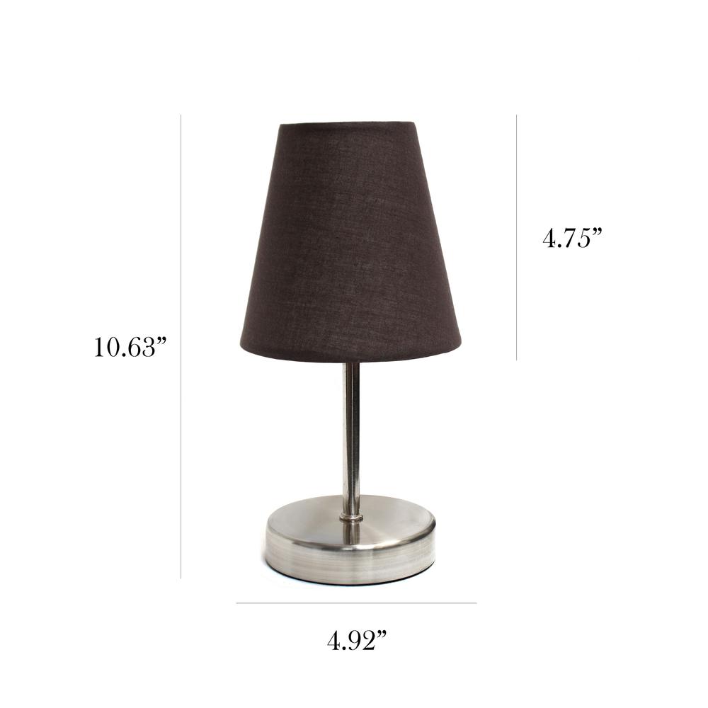 Sand Nickel Mini Basic Table Lamp with Fabric Shade. Picture 5
