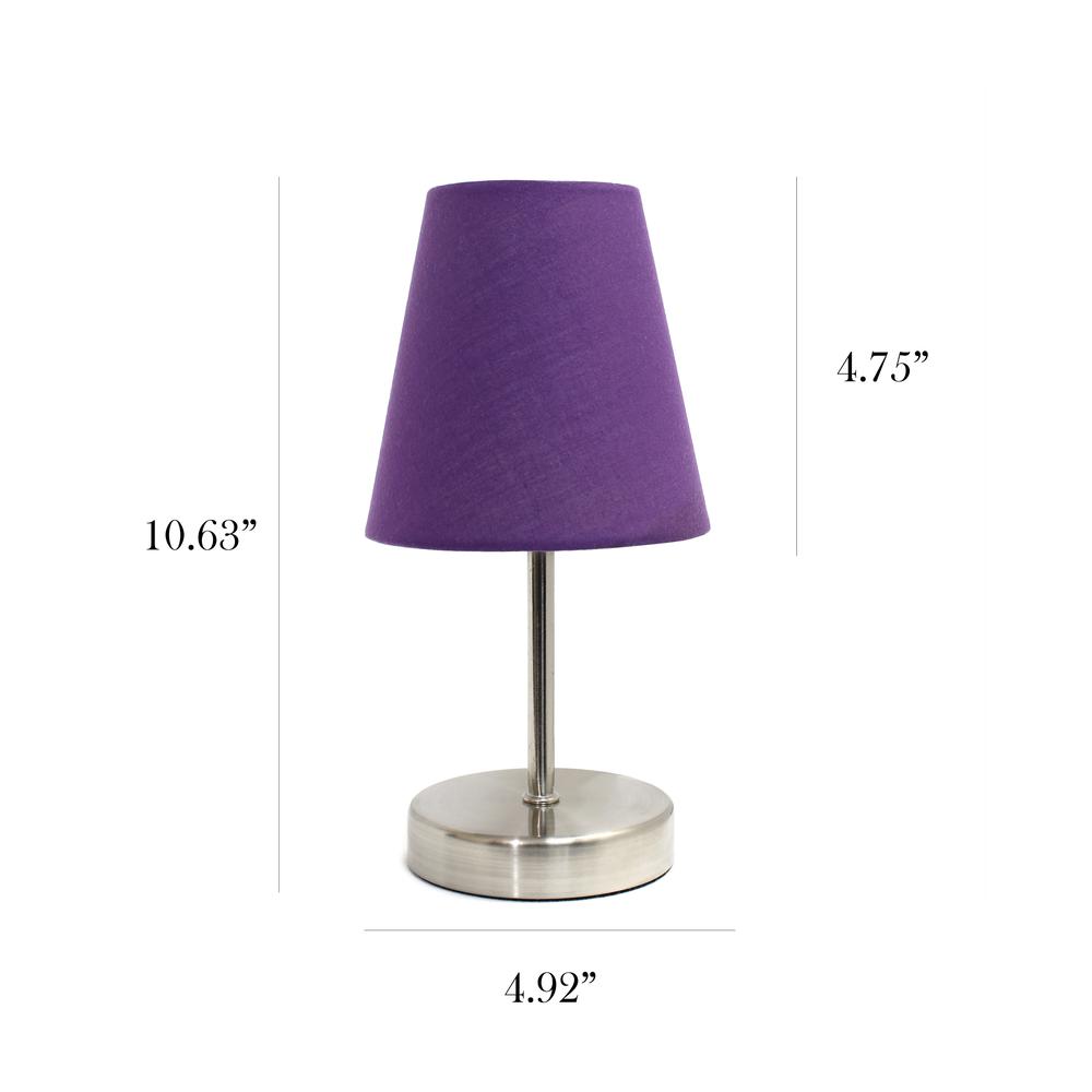 Sand Nickel Mini Basic Table Lamp with Fabric Shade. Picture 1