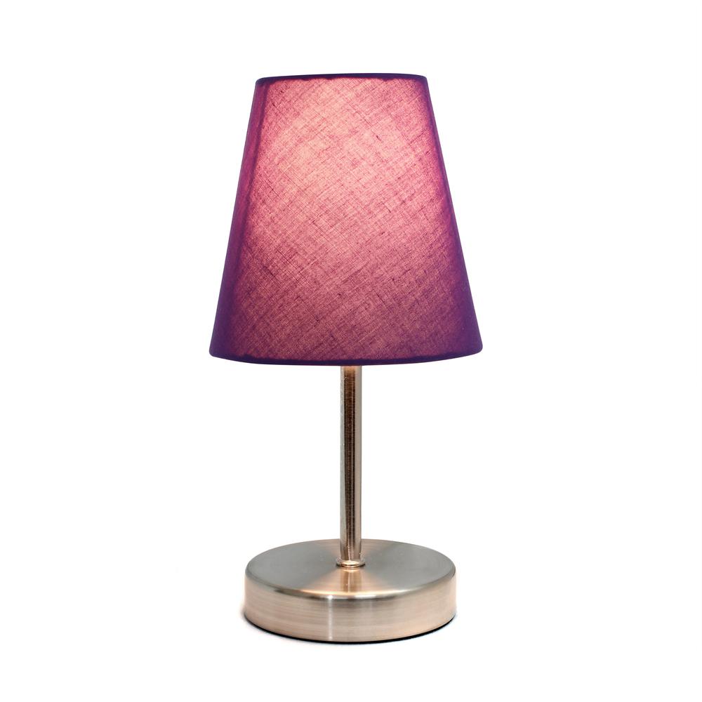Sand Nickel Mini Basic Table Lamp with Fabric Shade. Picture 8