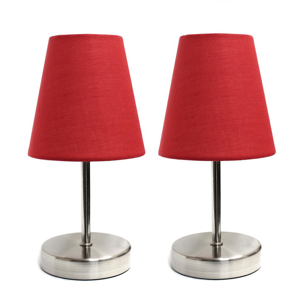 Sand Nickel Mini Basic Table Lamp with Fabric Shade. Picture 3