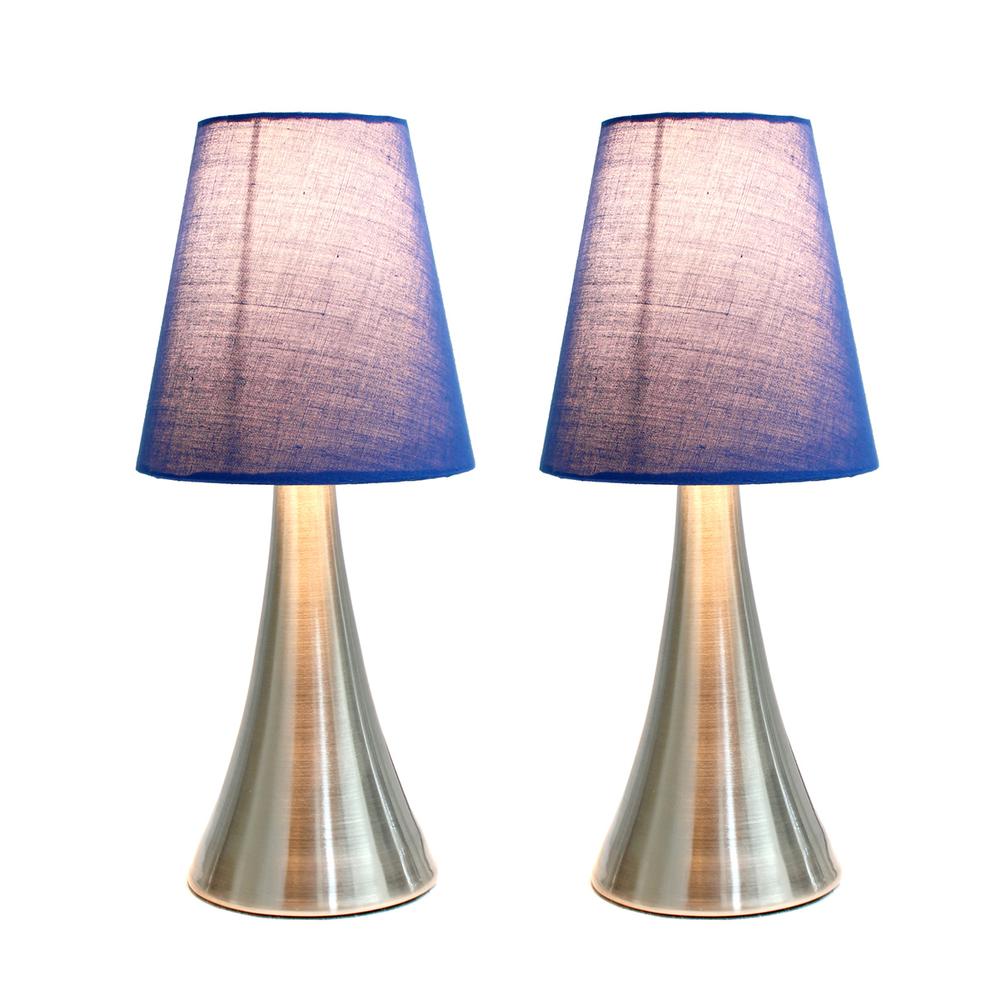 Valencia  2  Pack Mini Touch Table Lamp Set with Fabric Shades. Picture 2