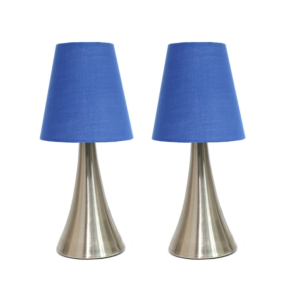 Valencia  2  Pack Mini Touch Table Lamp Set with Fabric Shades. Picture 6