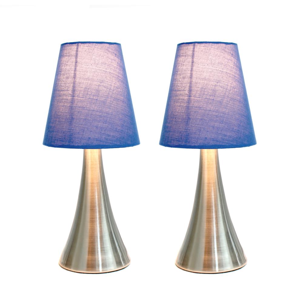Valencia  2  Pack Mini Touch Table Lamp Set with Fabric Shades. Picture 7