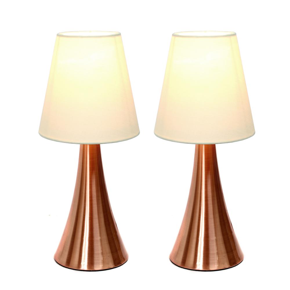 Valencia 2 Pack Mini Touch Table Lamp Set with Fabric Shades. Picture 1