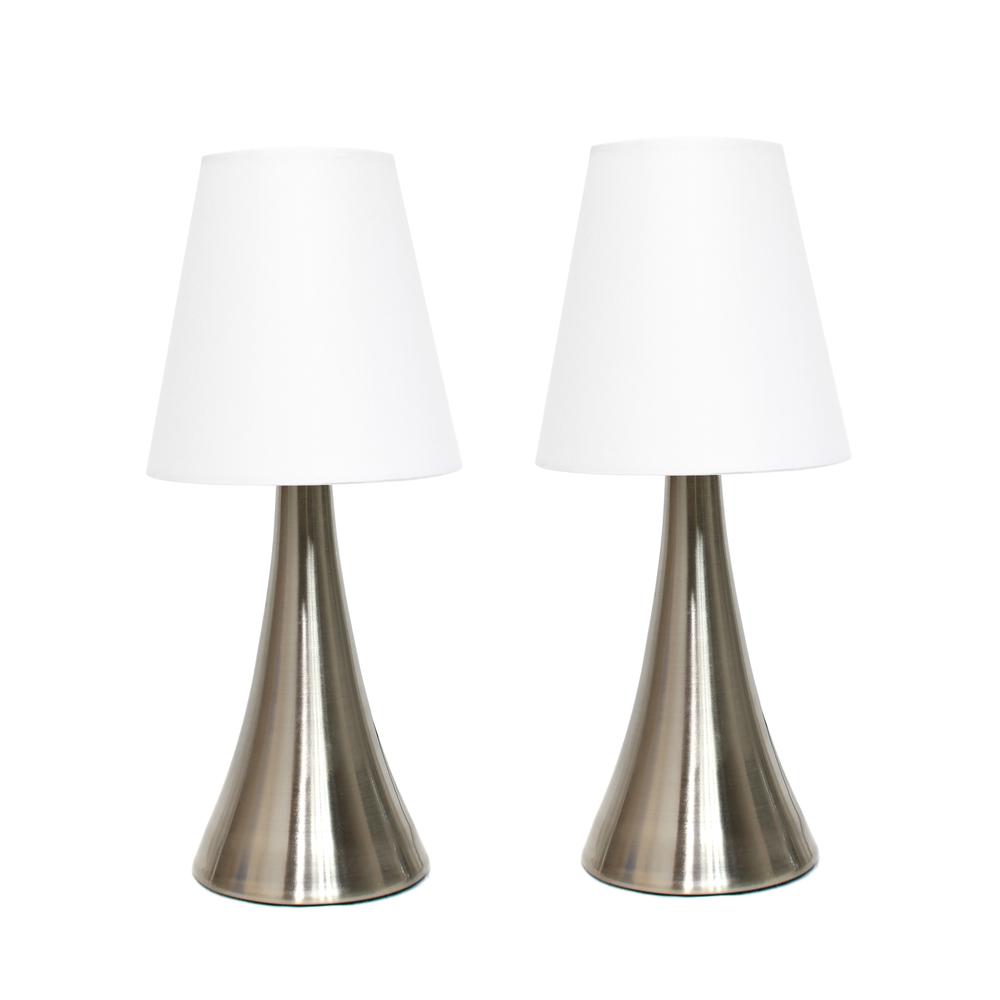 Valencia  2  Pack Mini Touch Table Lamp Set with Fabric Shades. Picture 6