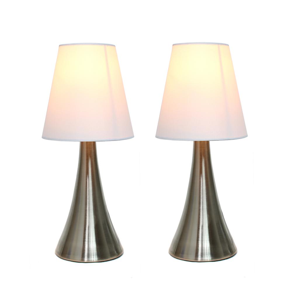 Valencia  2  Pack Mini Touch Table Lamp Set with Fabric Shades. Picture 7