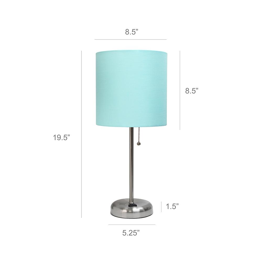 Stick Lamp with Charging Outlet and Fabric Shade. Picture 4