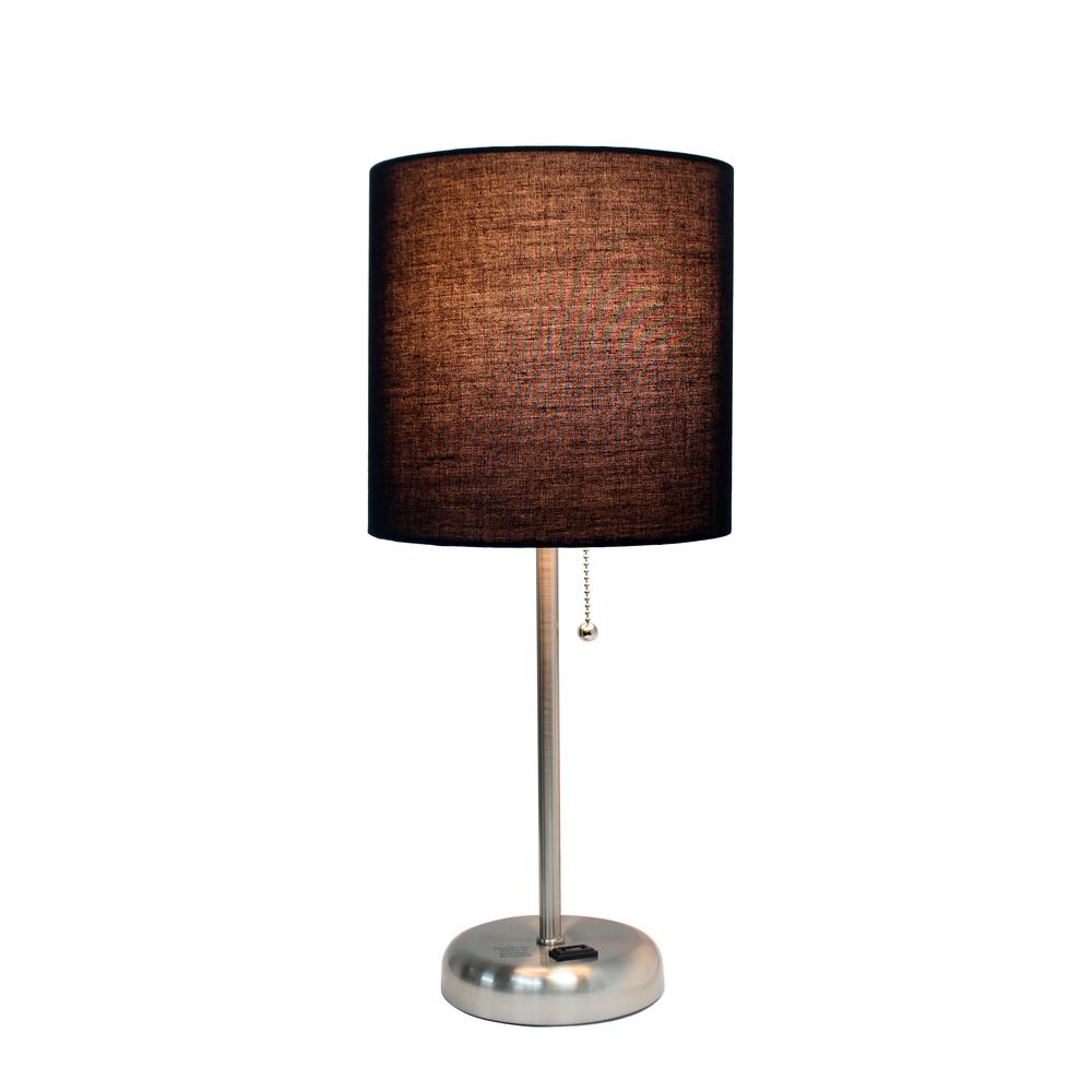 Stick Lamp with Charging Outlet and Fabric Shade. Picture 6