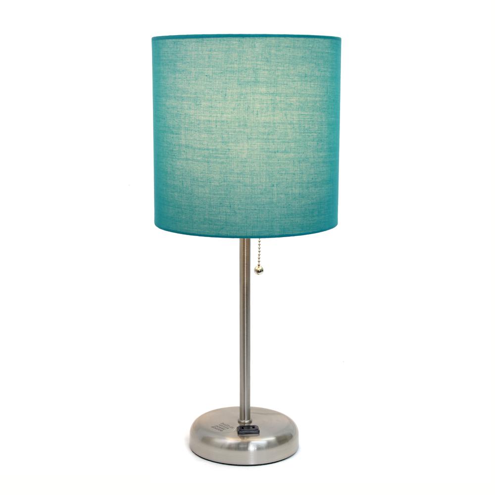 LimeLights Stick Lamp with Charging Outlet and Fabric Shade. Picture 6