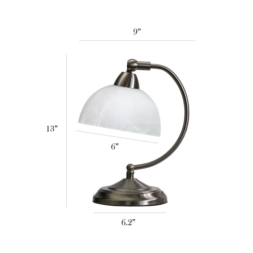 Elegant Designs Mini Modern Bankers Desk Lamp with Touch Dimmer Control Base Brushed Nickel