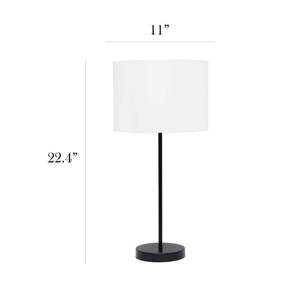 Black Stick Lamp with White Fabric Shade. Picture 53