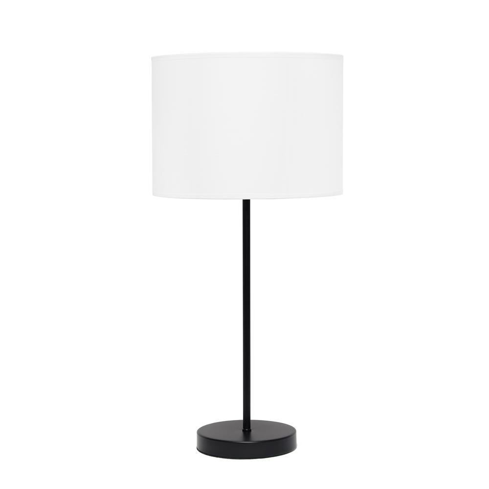Black Stick Lamp with White Fabric Shade. Picture 55