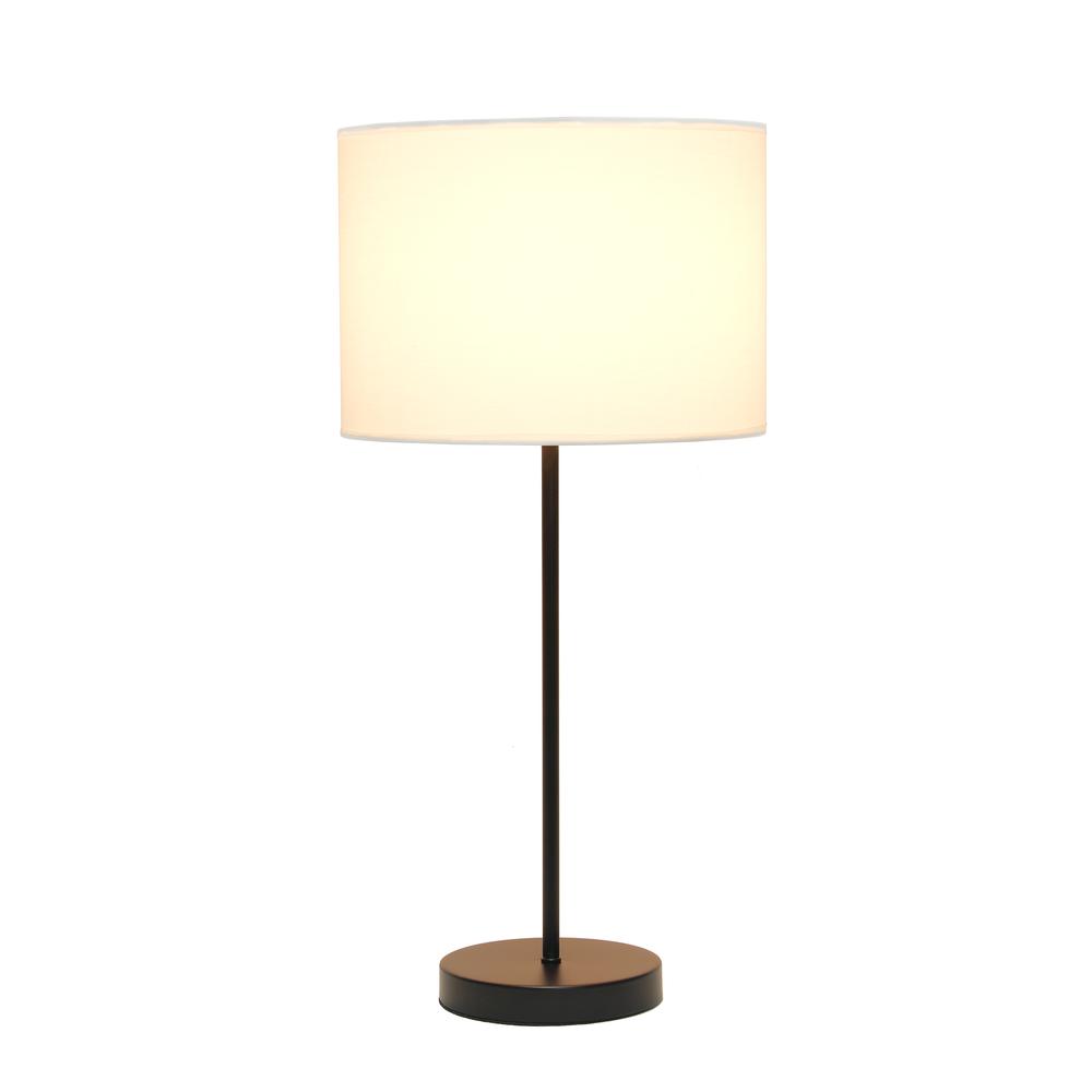 Black Stick Lamp with White Fabric Shade. Picture 56