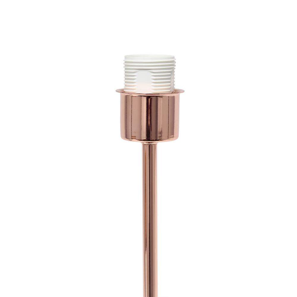 Rose Gold Stick Lamp with White Fabric Shade. Picture 7