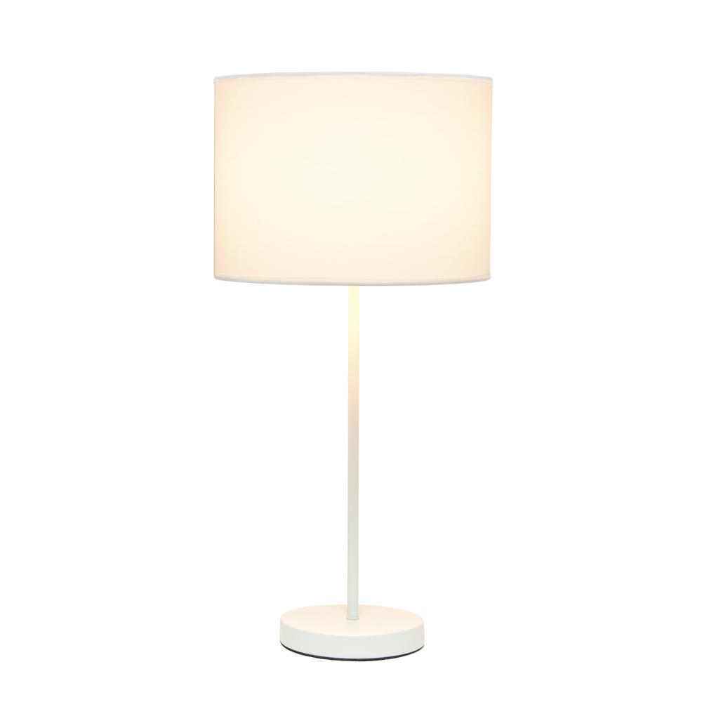 White Stick Lamp with White Fabric Shade. Picture 6