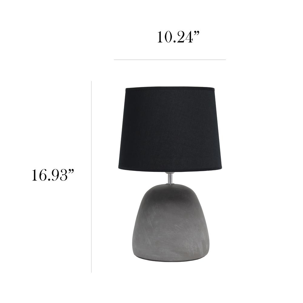 Round Concrete Table Lamp, Black. Picture 3