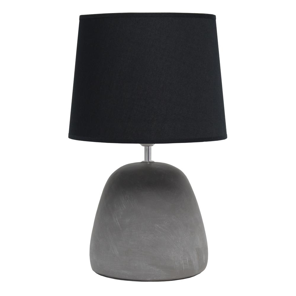 Round Concrete Table Lamp, Black. Picture 5