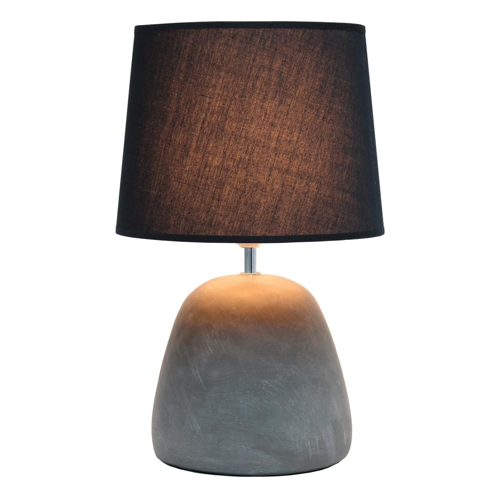 Round Concrete Table Lamp, Black. Picture 6