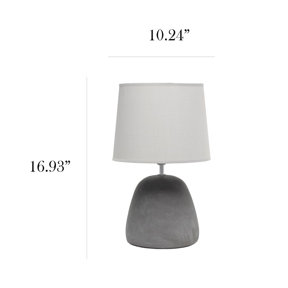 Simple Designs Round Concrete Table Lamp, Gray