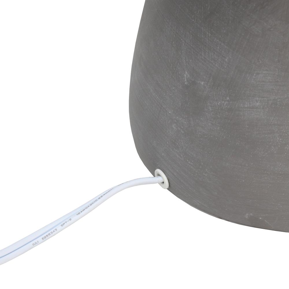 Round Concrete Table Lamp, White. Picture 1