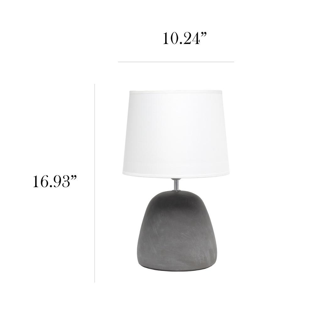 Round Concrete Table Lamp, White. Picture 3