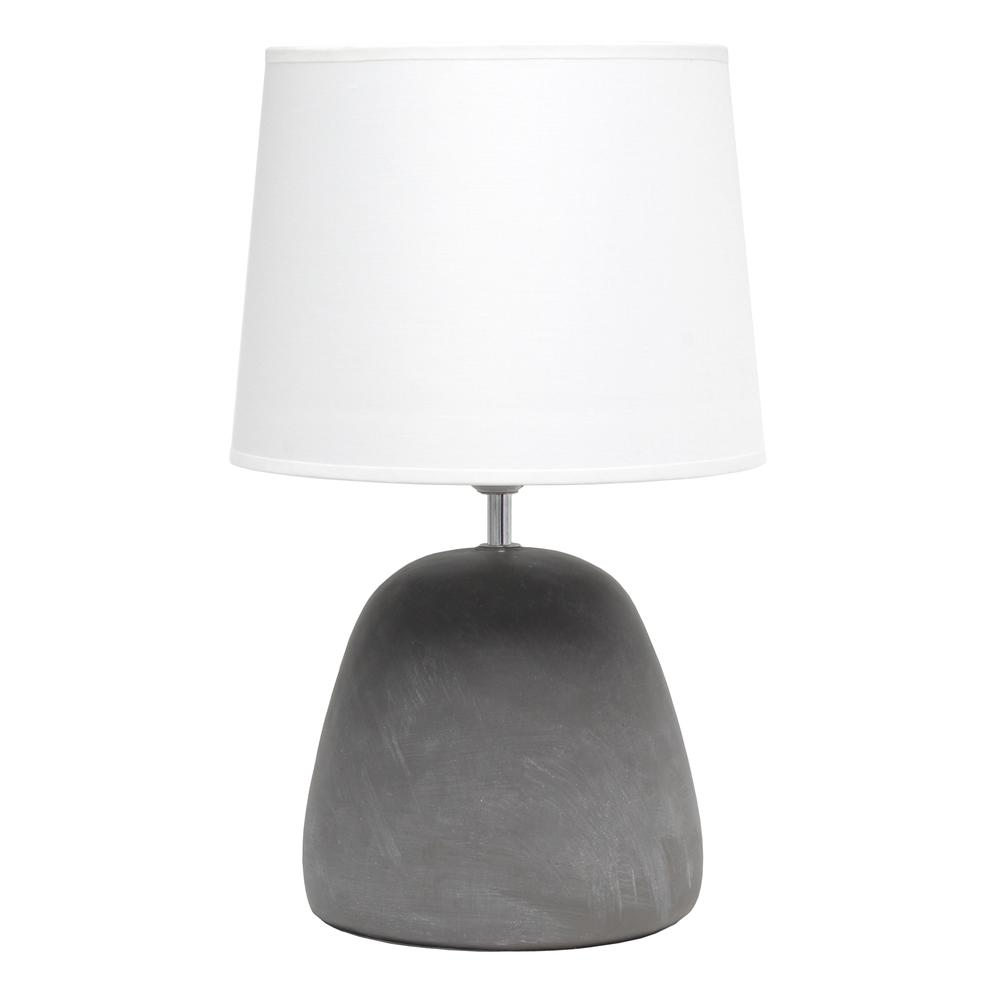 Round Concrete Table Lamp, White. Picture 5