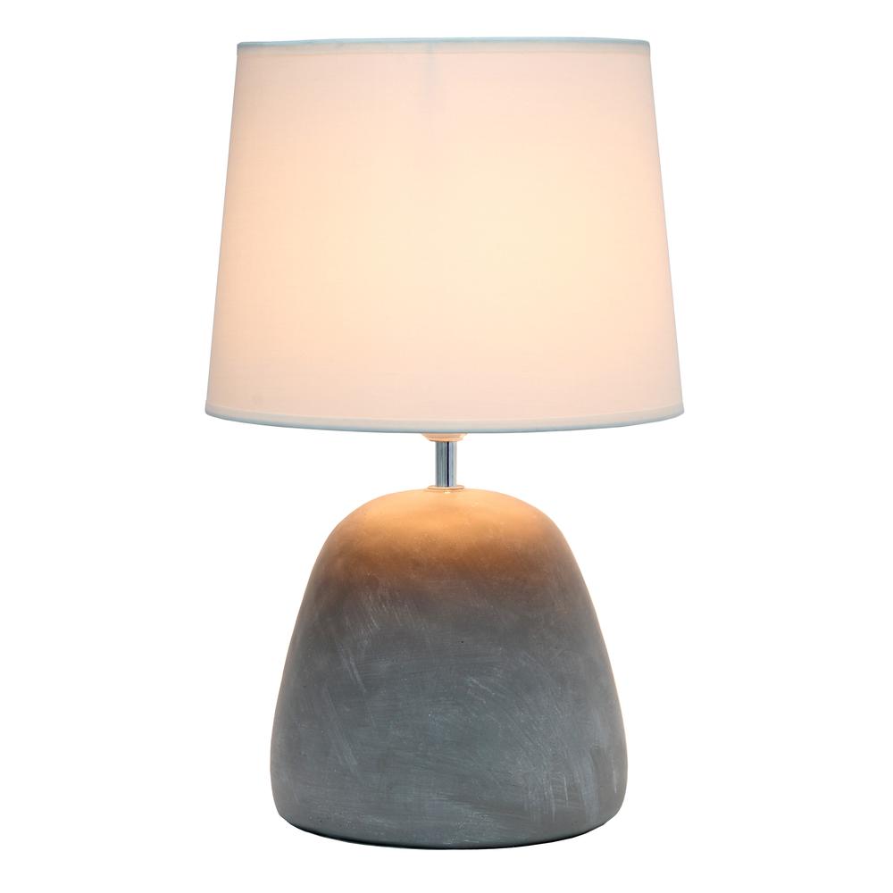 Round Concrete Table Lamp, White. Picture 6