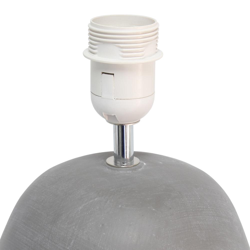 Round Concrete Table Lamp, White. Picture 7
