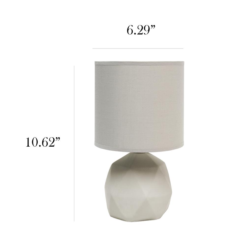 Simple Designs Geometric Concrete Lamp, Gray