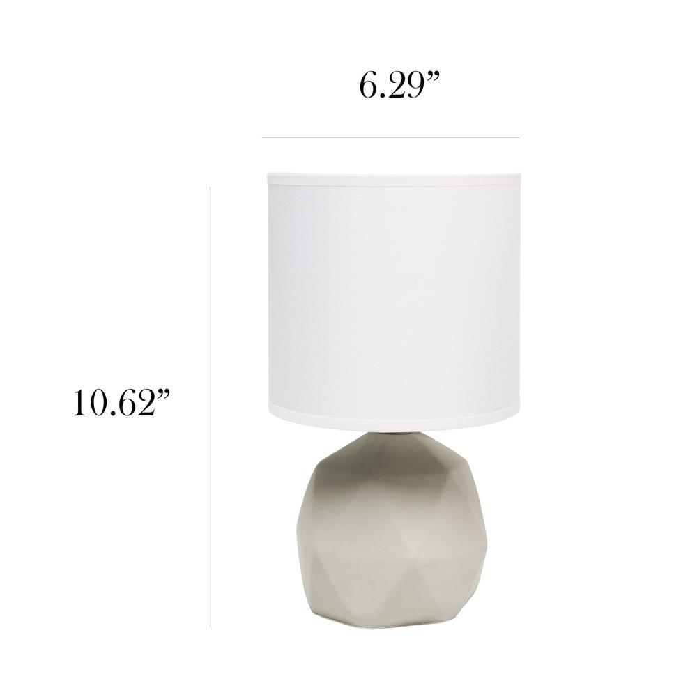 Simple Designs Geometric Concrete Lamp, White