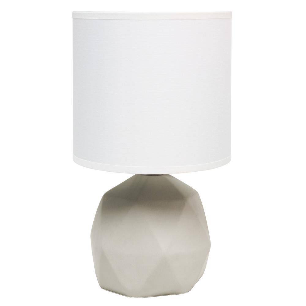 Geometric Concrete Lamp, White. Picture 5