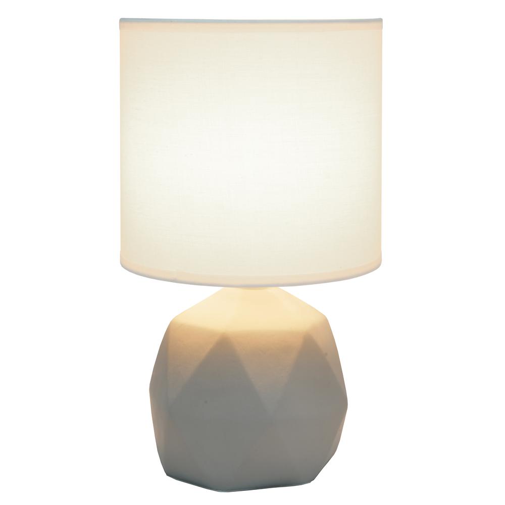 Geometric Concrete Lamp, White. Picture 6