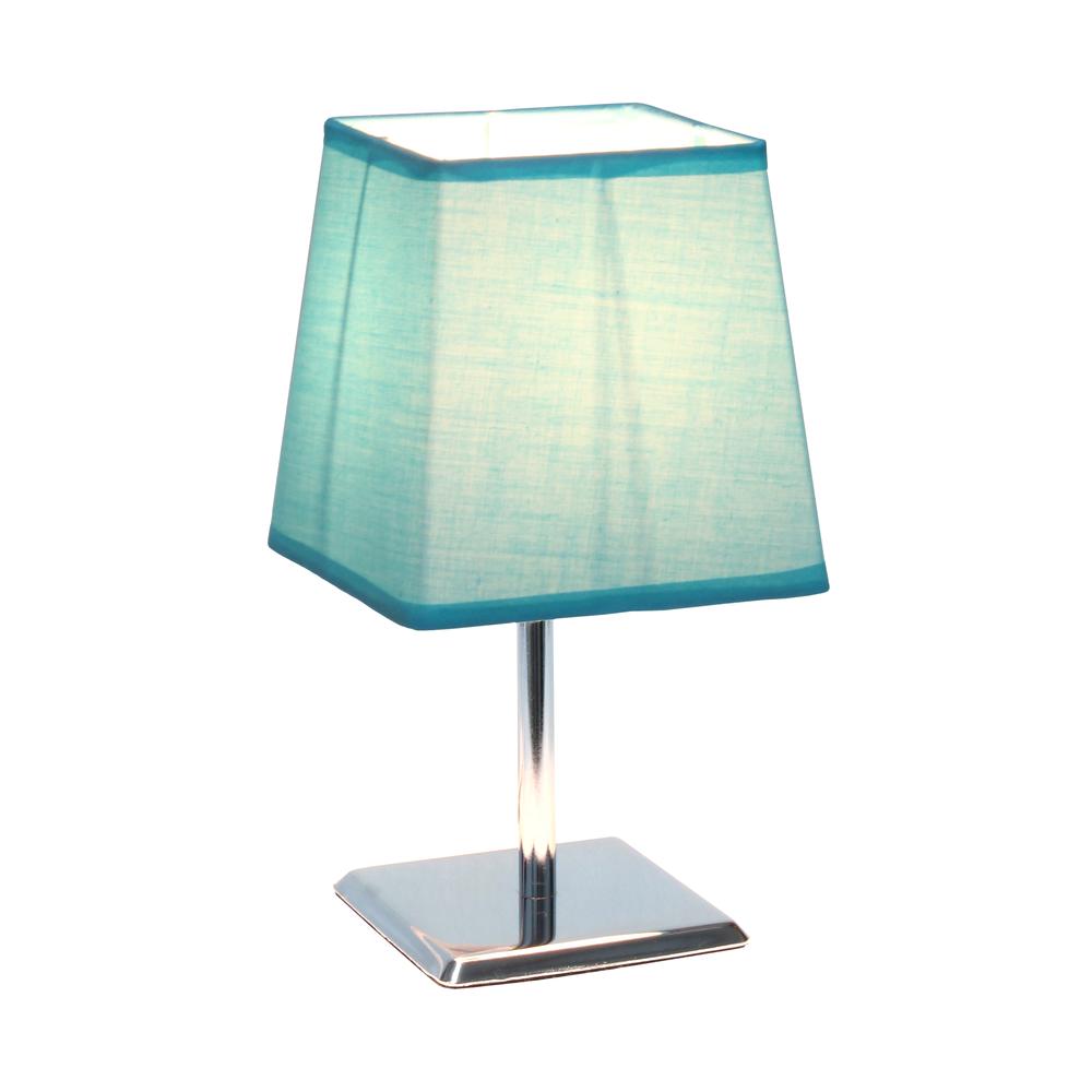 Mini Chrome Table Lamp with Squared Empire Fabric Shade. Picture 6