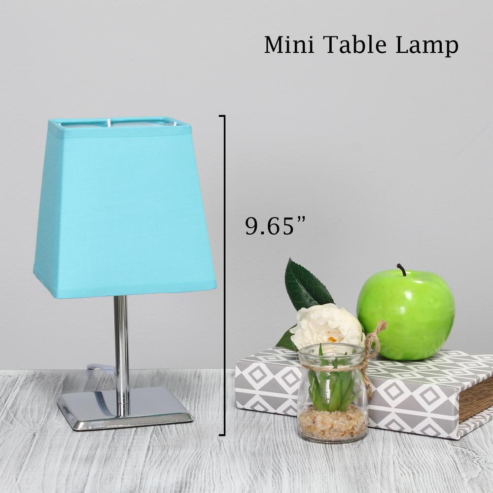 Mini Chrome Table Lamp with Squared Empire Fabric Shade. Picture 7