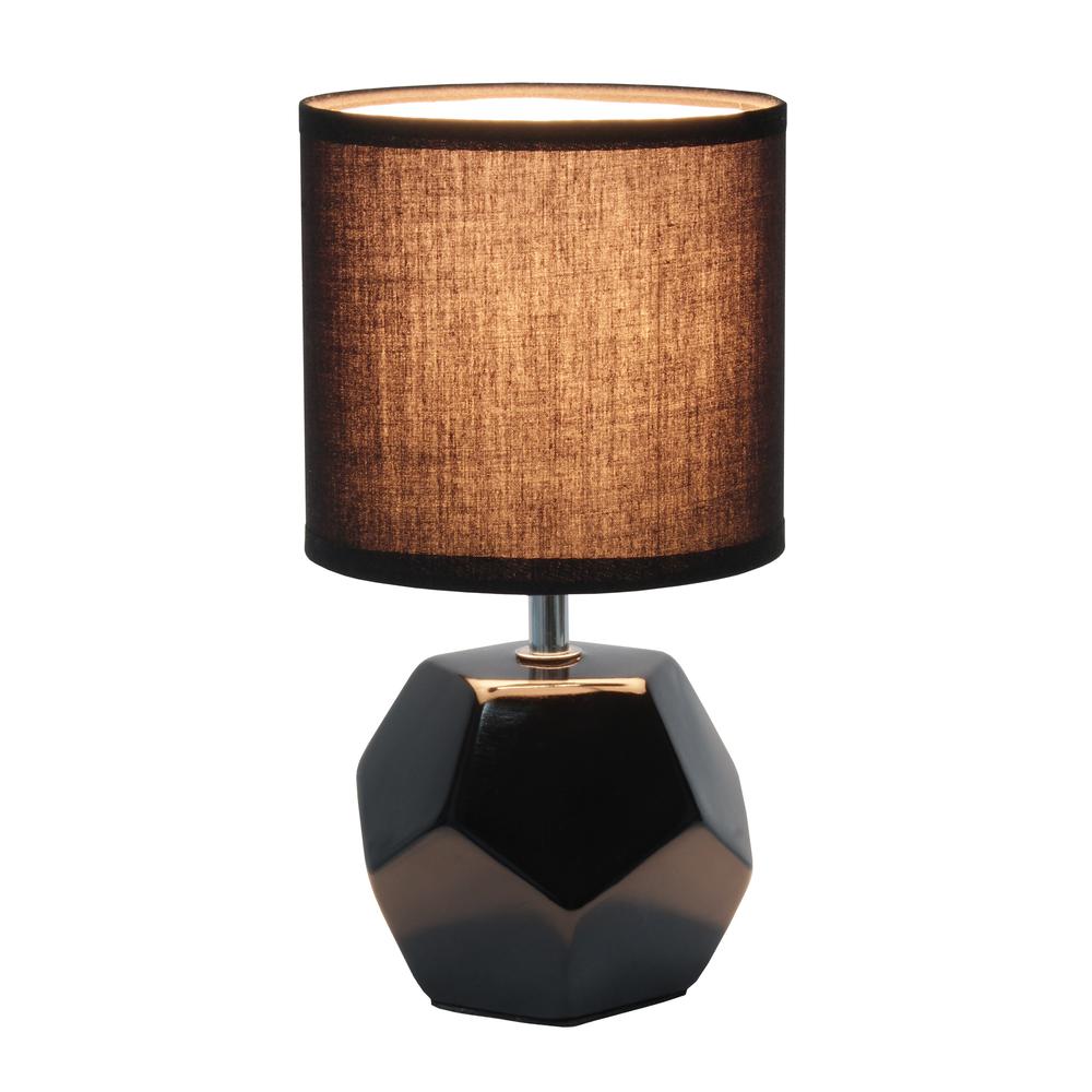 Round Prism Mini Table Lamp with Matching Fabric Shade. Picture 6