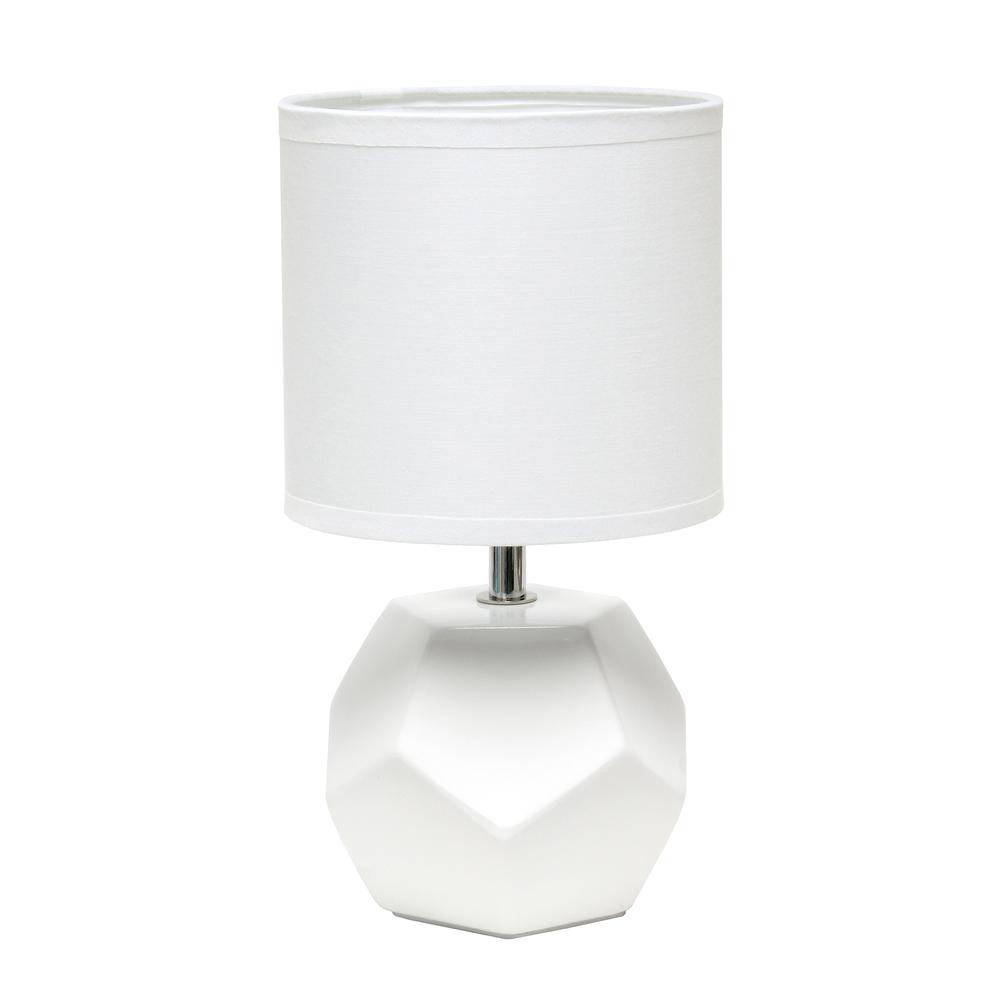 Round Prism Mini Table Lamp with Matching Fabric Shade. Picture 5