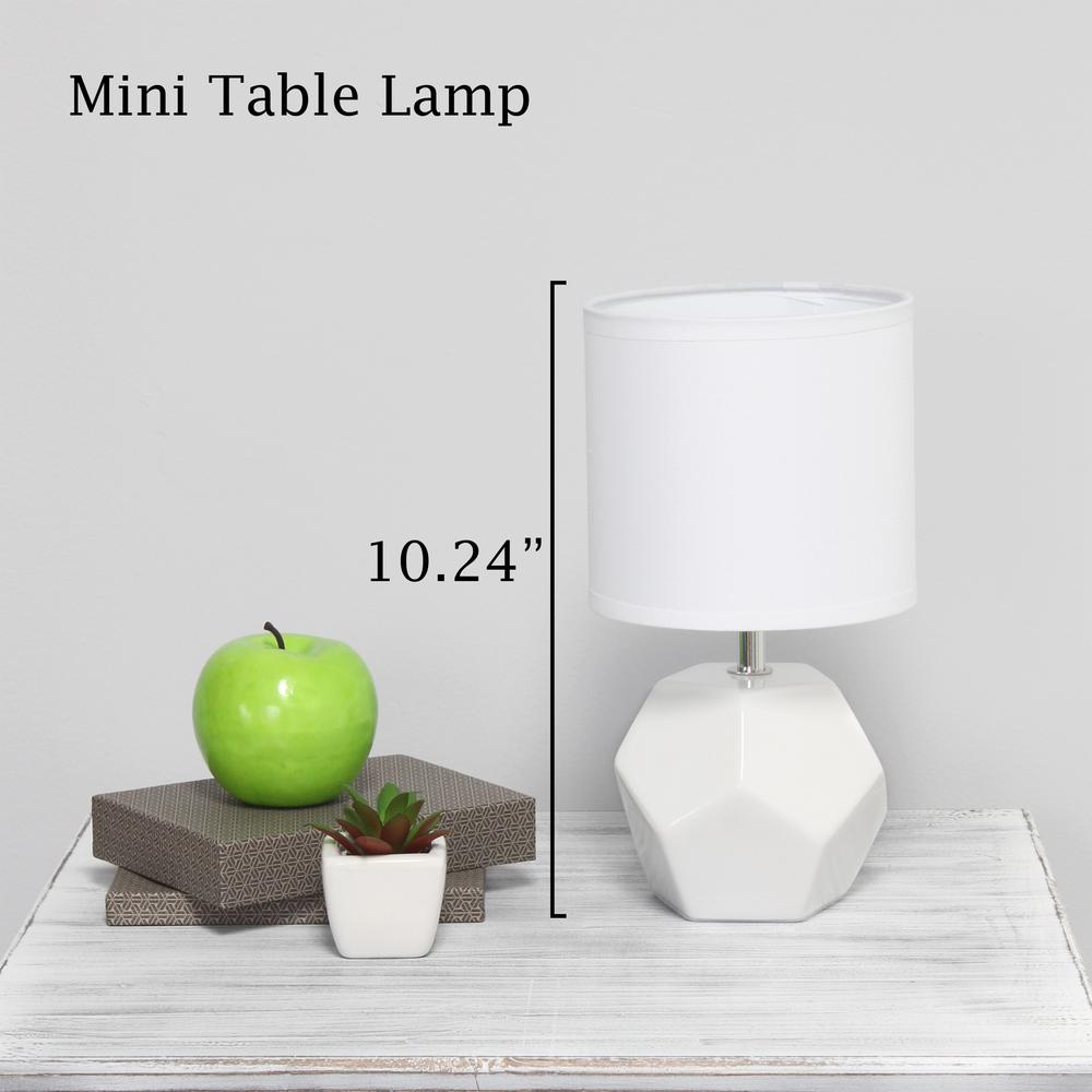 Round Prism Mini Table Lamp with Matching Fabric Shade. Picture 7