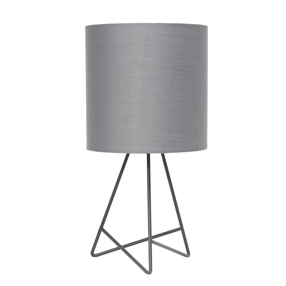 Down to the Wire Table Lamp with Fabric Shade, Gray with Gray Shade. Picture 6