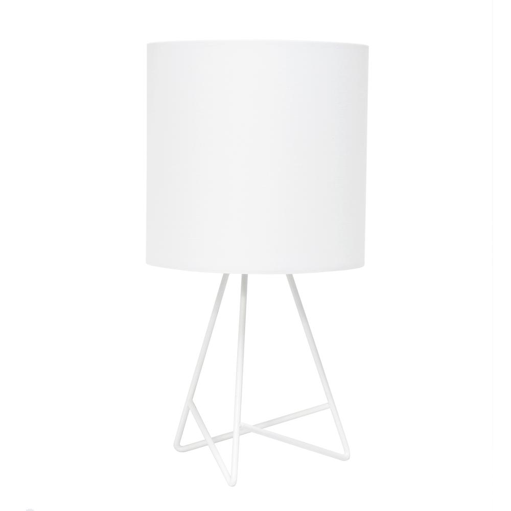 Down to the Wire Table Lamp with Fabric Shade, White with White Shade. Picture 6