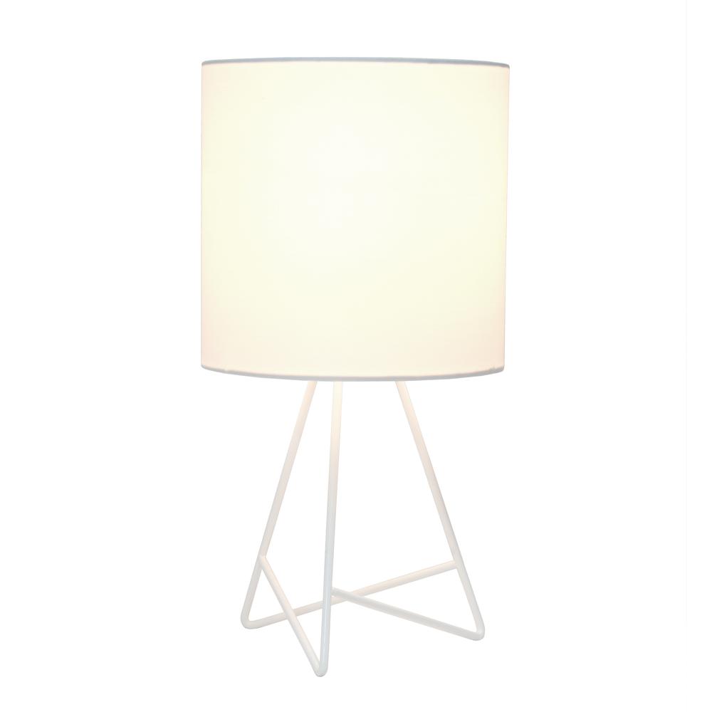 Down to the Wire Table Lamp with Fabric Shade, White with White Shade. Picture 7